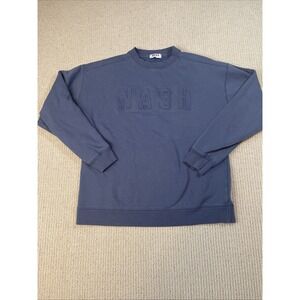 Nash Brand Iconic Crewneck sweatshirt Small Fleece Lined Blue